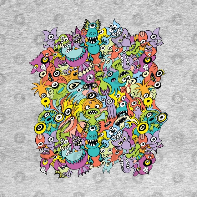 Aliens from every corner of the universe in an out of this world pattern design by zooco